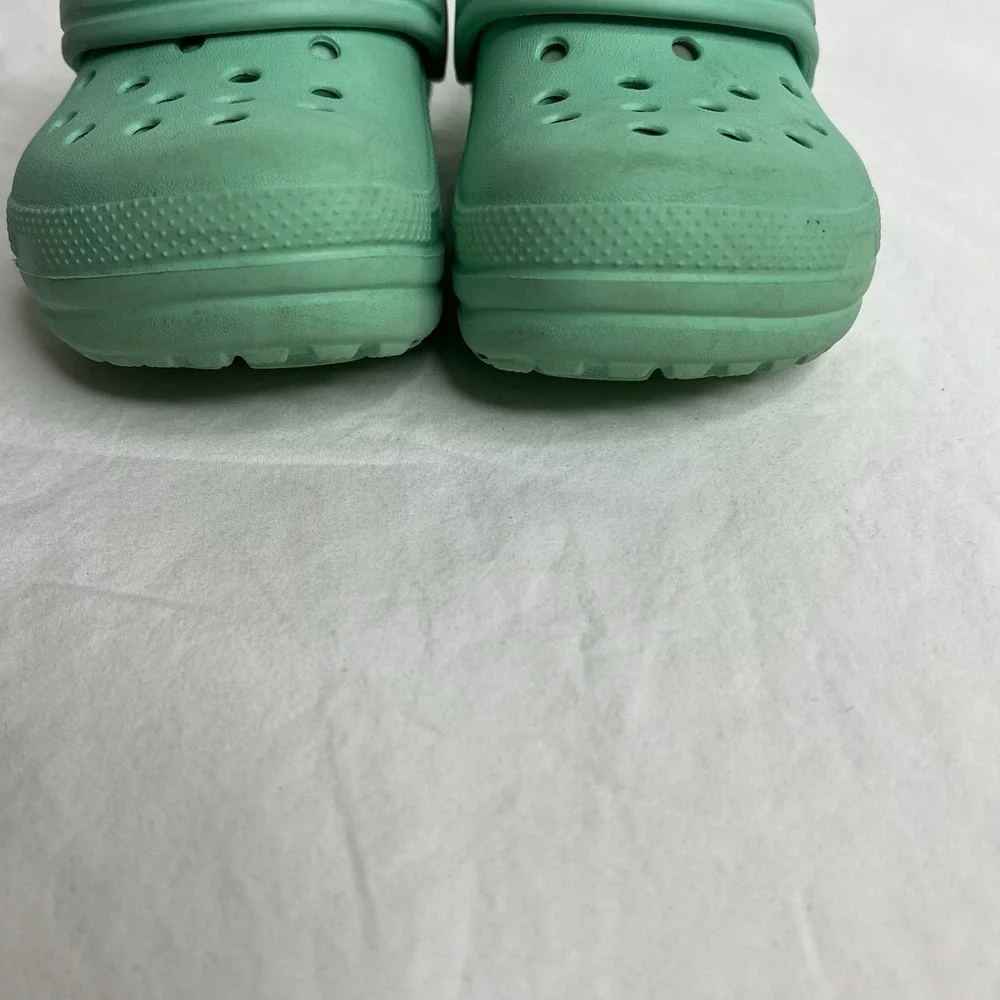 Crocs‎ Kids C6 Lined Clogs Mint Green Fleece Winter Slip On Shoes